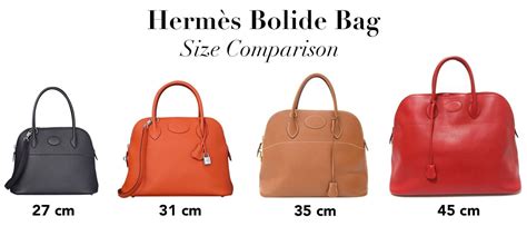 hermes bolide sizes|hermes bag size chart.